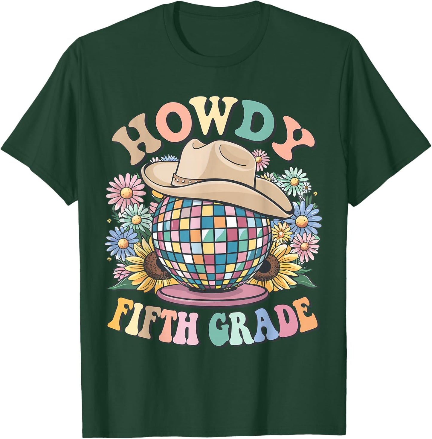 Howdy Fifth Grade Cowgirl Western 5th Grade Back to School T-Shirt - T-Shirt | Forest