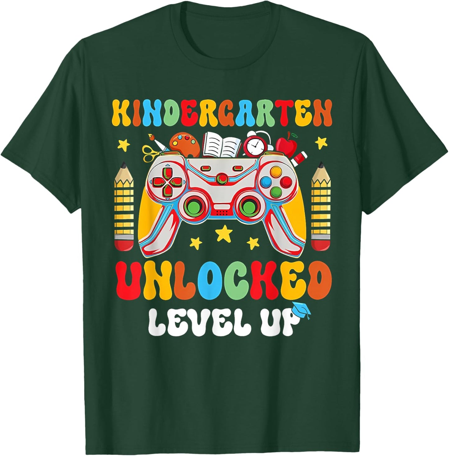 Kindergarten level up unlocked First Day of School Game Boys T-Shirt - T-Shirt | Forest
