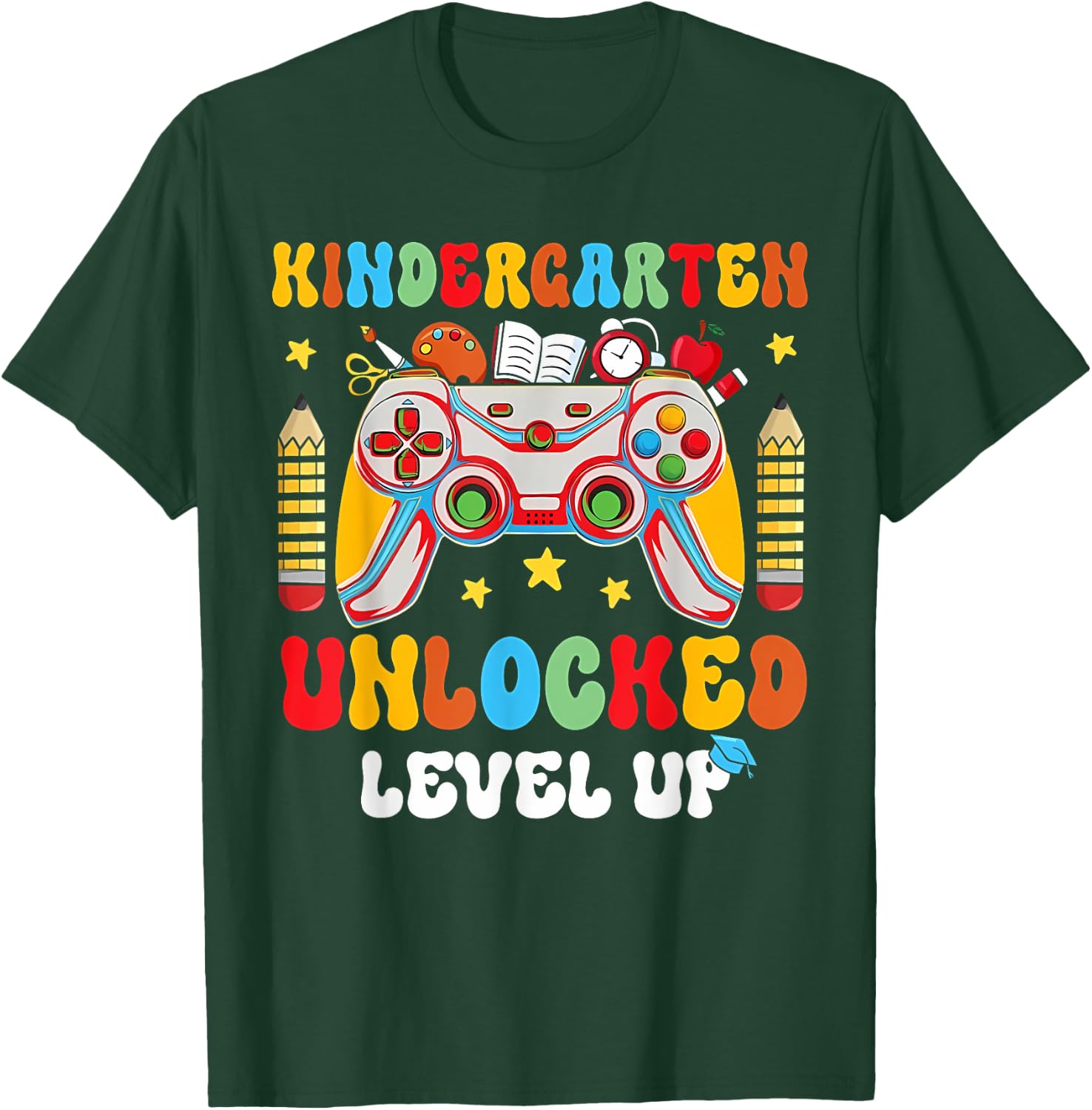Kindergarten level up unlocked First Day of School Game Boys T-Shirt - T-Shirt | Forest