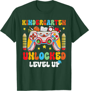 Kindergarten level up unlocked First Day of School Game Boys T-Shirt - T-Shirt | Forest