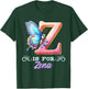 Z Is For Zena Girly Butterfly And Flower Initial Name T-Shirt - T-Shirt | Forest