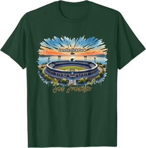 Candlestick Park San Francisco Sunset Baseball Stadium T-Shirt - T-Shirt | Forest