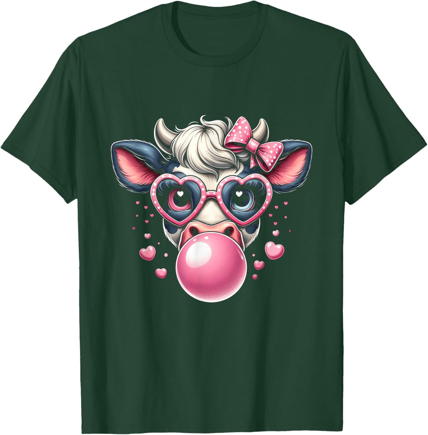 Funny Cow with Pink Glasses & Bubblegum Farmer Chic T-Shirt - T-Shirt | Forest