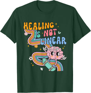Healing Is Not Linear For Mental Health Awareness Counselor T-Shirt - T-Shirt | Forest