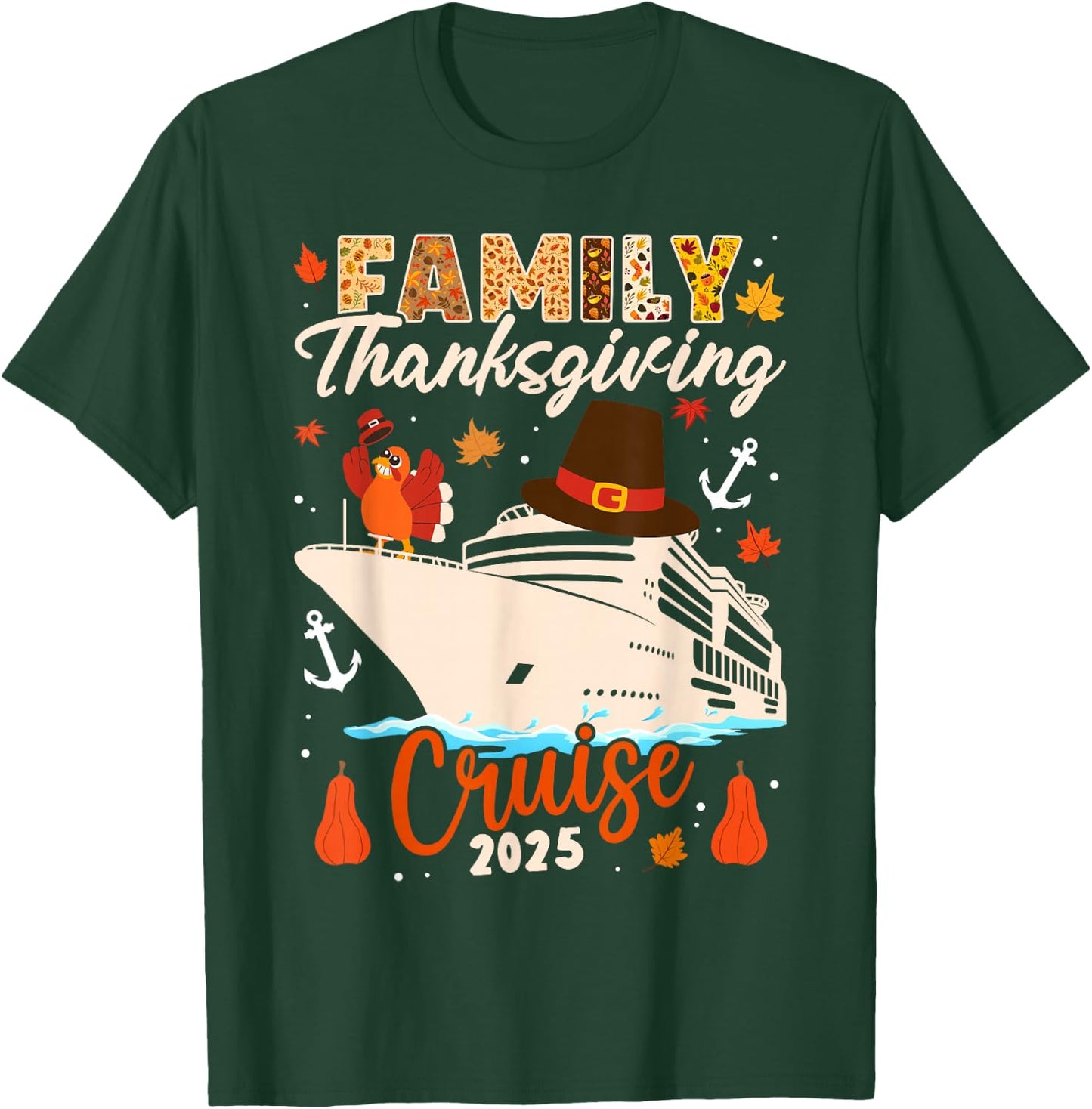 Matching Autumn Cruise Squad Family Thanksgiving Cruise 2025 T-Shirt - T-Shirt | Forest