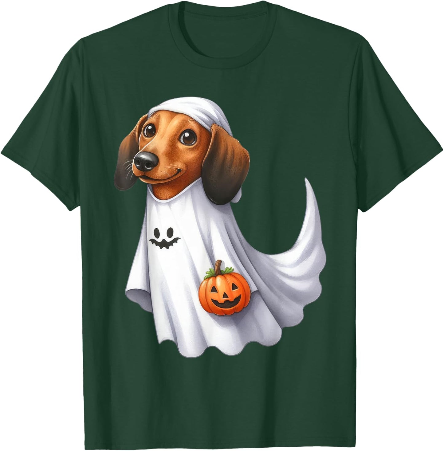Dachshund Dog Halloween Costume Party Ghost Weiner Dog Men Women Kids T-Shirt - T-Shirt | Forest