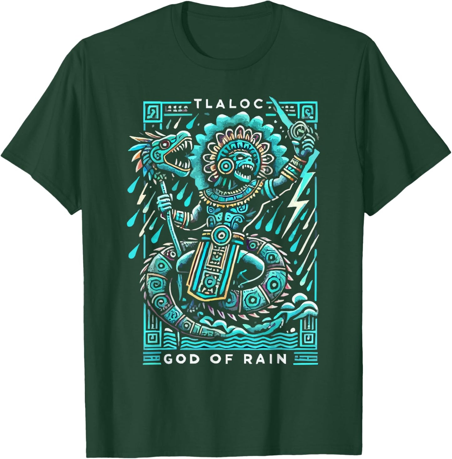 Aztec God Aztec Culture Mayan Indigenous Tlaloc Statue T-Shirt - T-Shirt | Forest