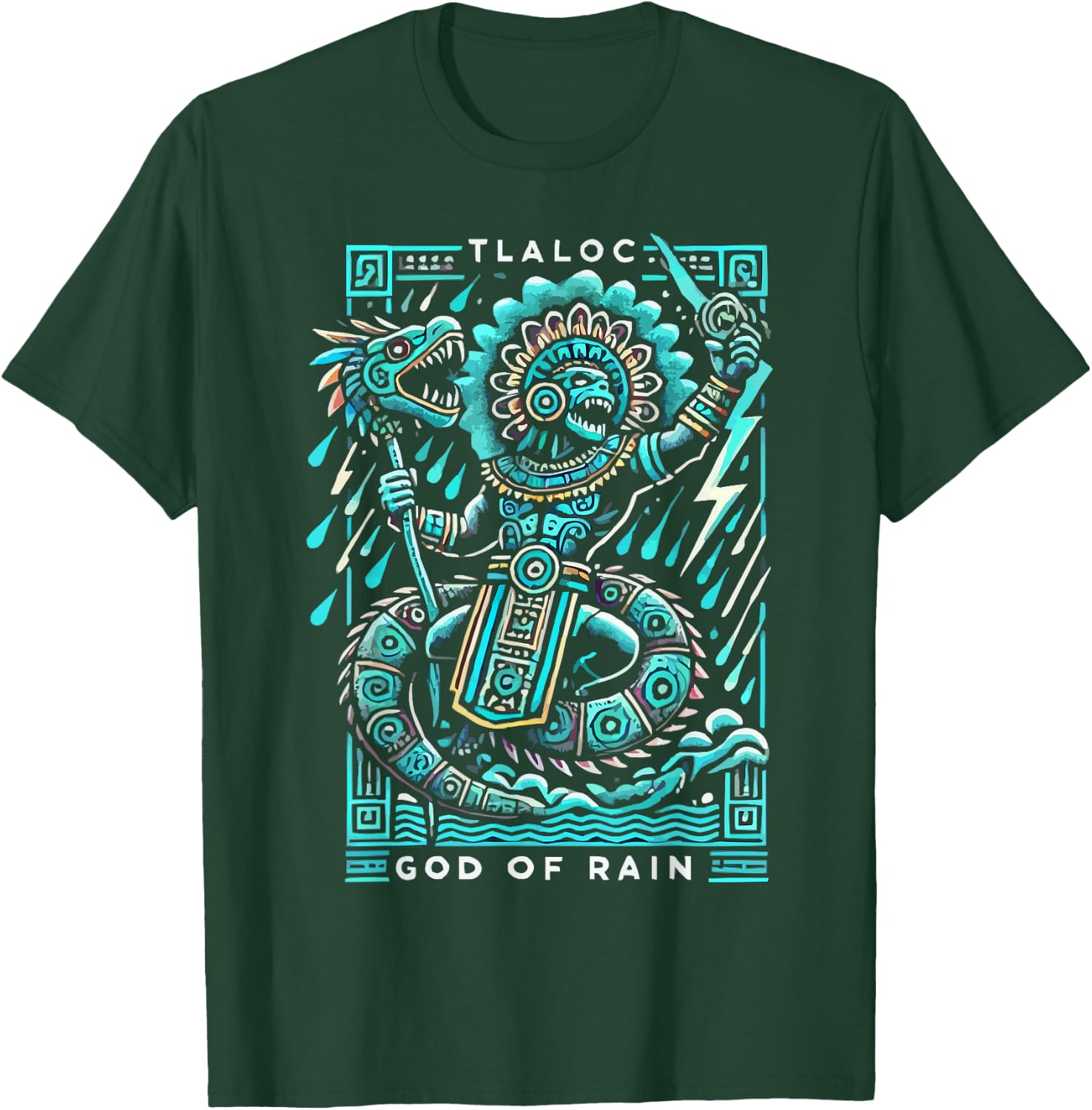 Aztec God Aztec Culture Mayan Indigenous Tlaloc Statue T-Shirt - T-Shirt | Forest