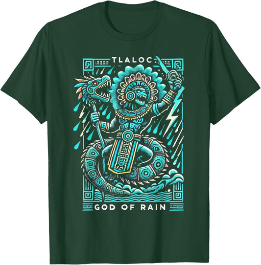 Aztec God Aztec Culture Mayan Indigenous Tlaloc Statue T-Shirt - T-Shirt | Forest