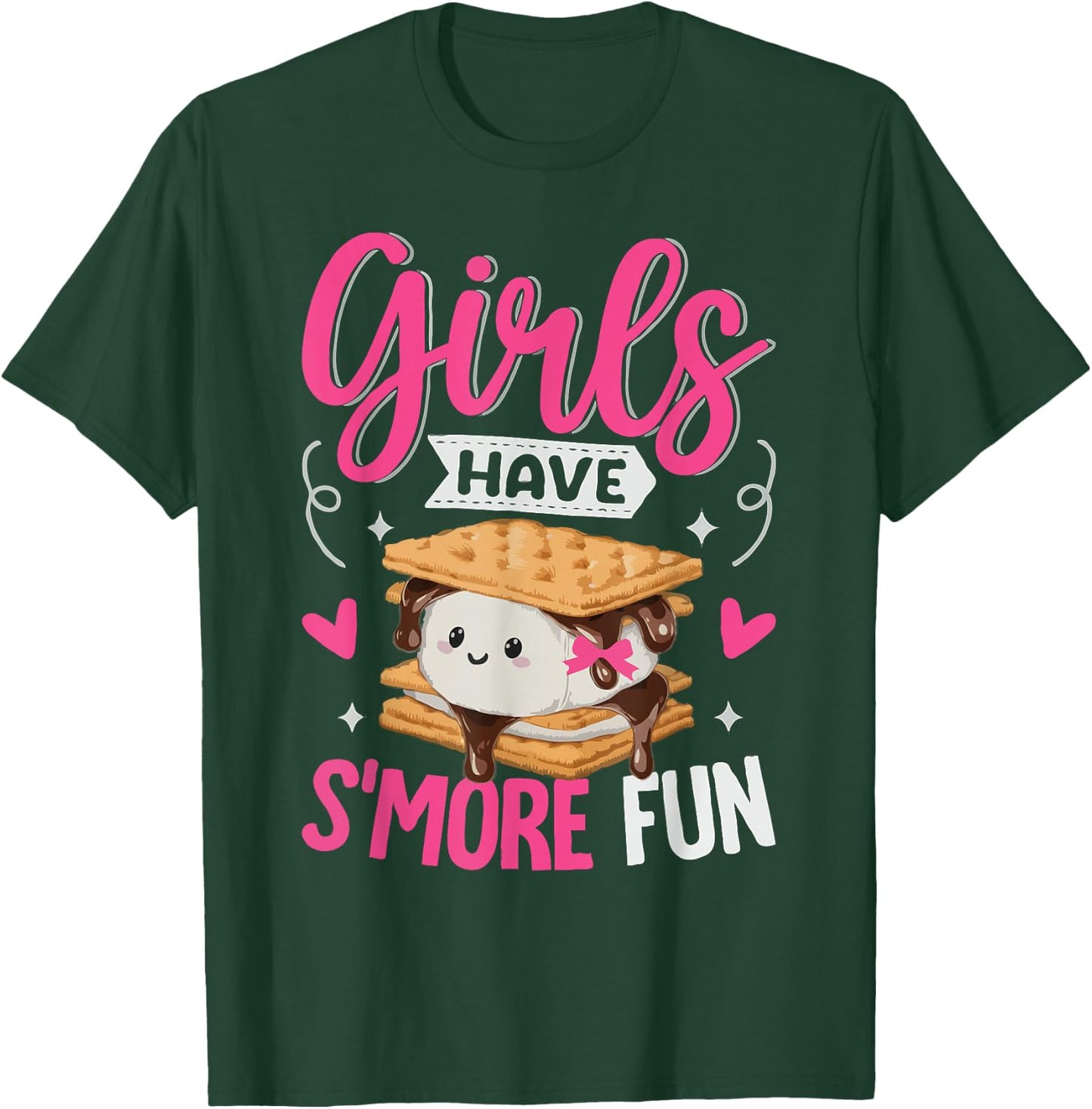 Camping Smores Girls have S'more Fun Cute Kawaii Smores T-Shirt - T-Shirt | Forest