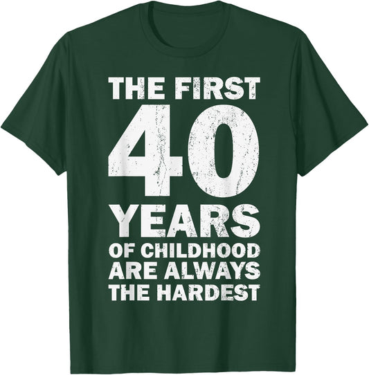 Vintage 40th Birthday Decorations Men Gag Funny 40 Birthday T-Shirt - T-Shirt | Forest