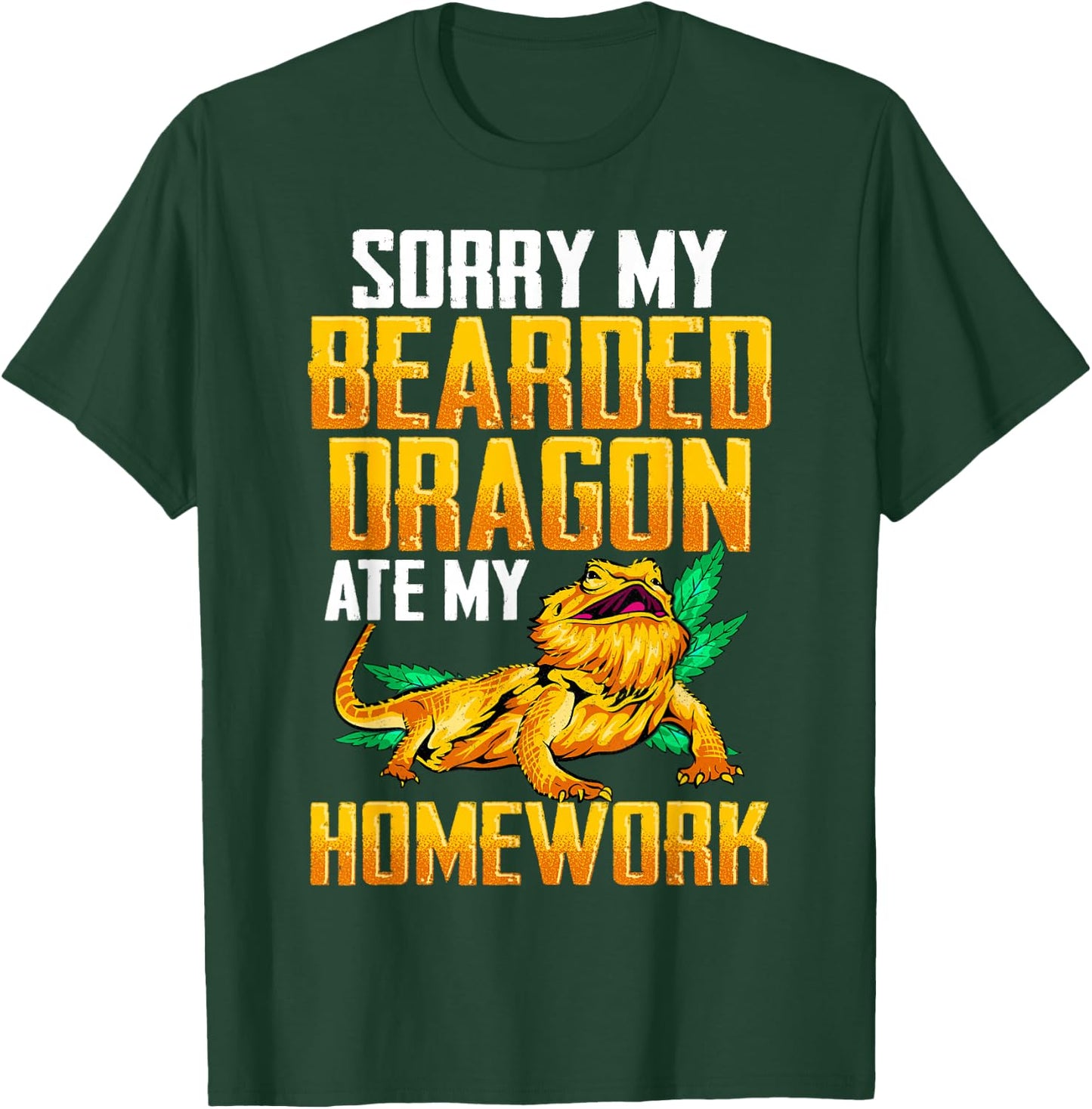 My Bearded Dragon Ate My Homework Shirt Funny Bearded Dragon T-Shirt - T-Shirt | Forest