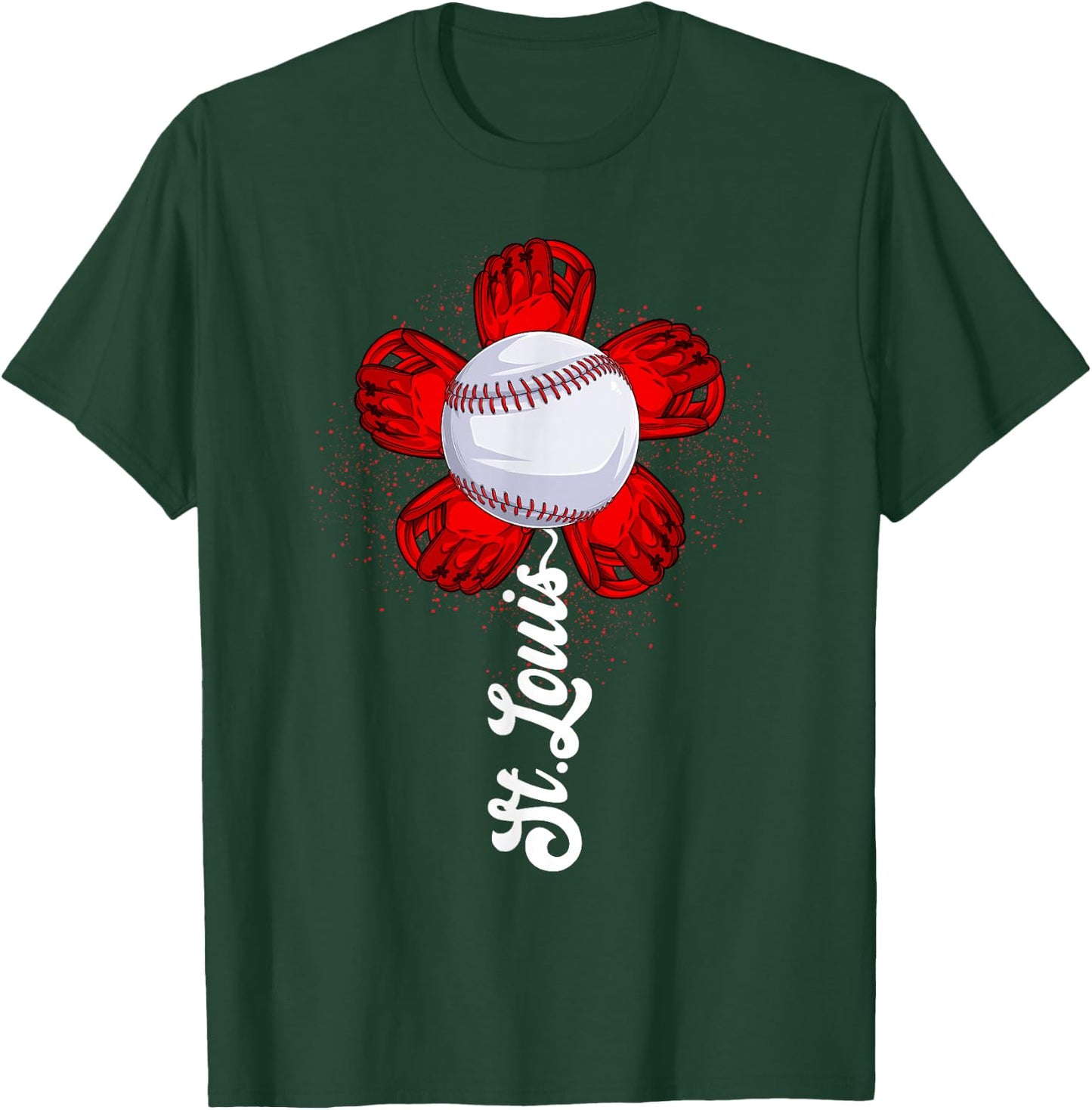 St. Louis Retro Baseball Flower Lover Met At Game Day Boys T-Shirt - T-Shirt | Forest