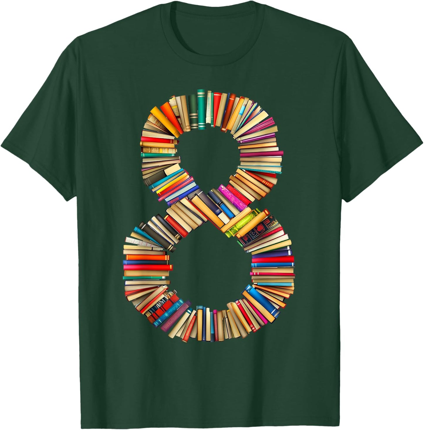 Fun 8th Birthday Books Themed 8 Years Old Boys Kids Girls T-Shirt - T-Shirt | Forest