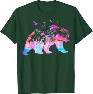 Bear Nature Outdoor Mountains Forest Trees Bear Wildlife T-Shirt - T-Shirt | Forest