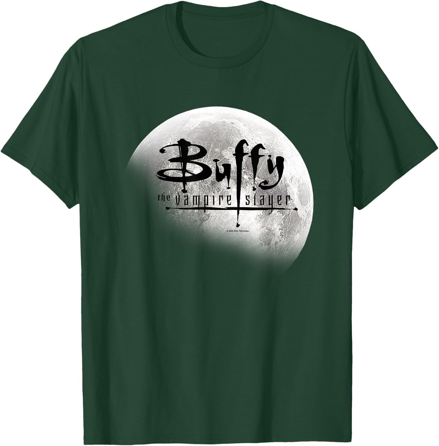 Buffy The Vampire Slayer Distressed Full Moon Title Logo T-Shirt - T-Shirt | Forest