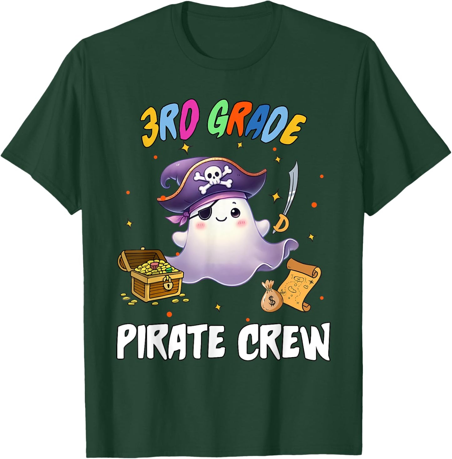 Third Grade Pirate Crew Halloween School Party Costume T-Shirt - T-Shirt | Forest