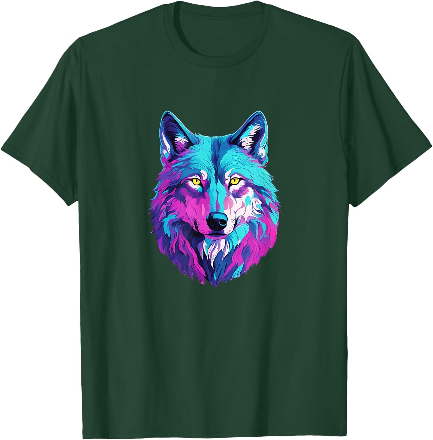 Vibrant Multicolored Wolf T-Shirt - T-Shirt | Forest
