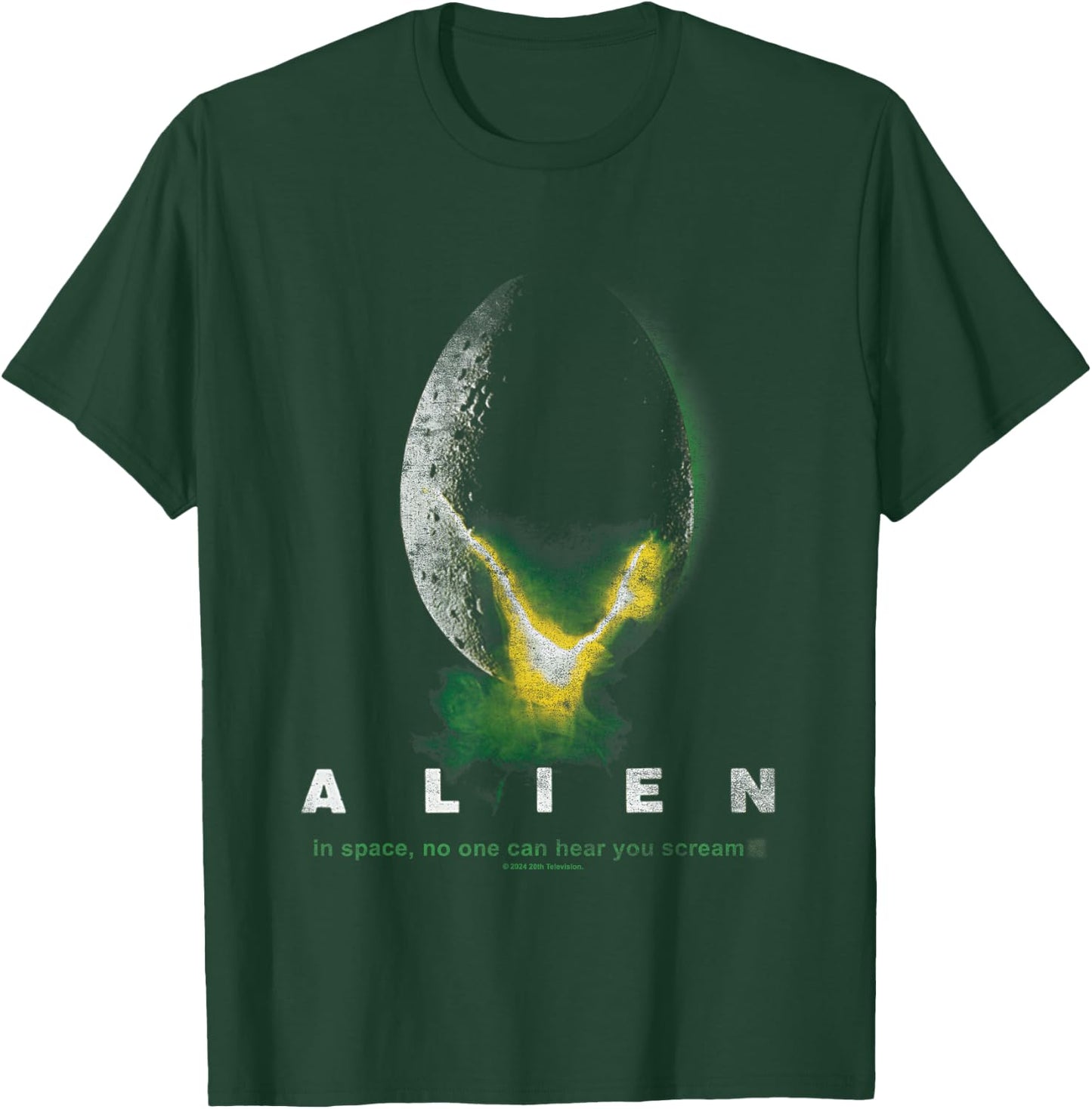 Aliens In Space No One Can Hear You Scream Distressed Logo T-Shirt - T-Shirt | Forest