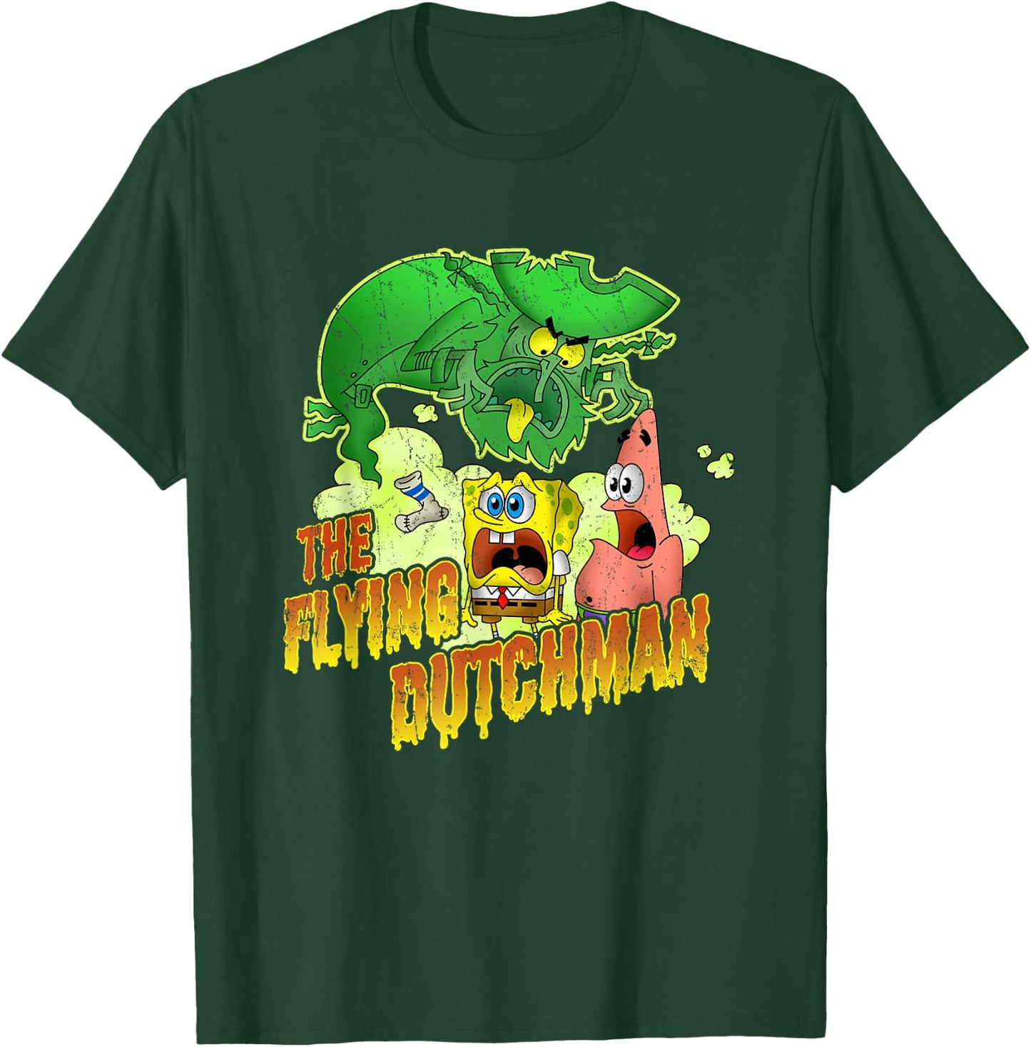 SpongeBob SquarePants The Flying Dutchman Distressed T-Shirt - T-Shirt | Forest