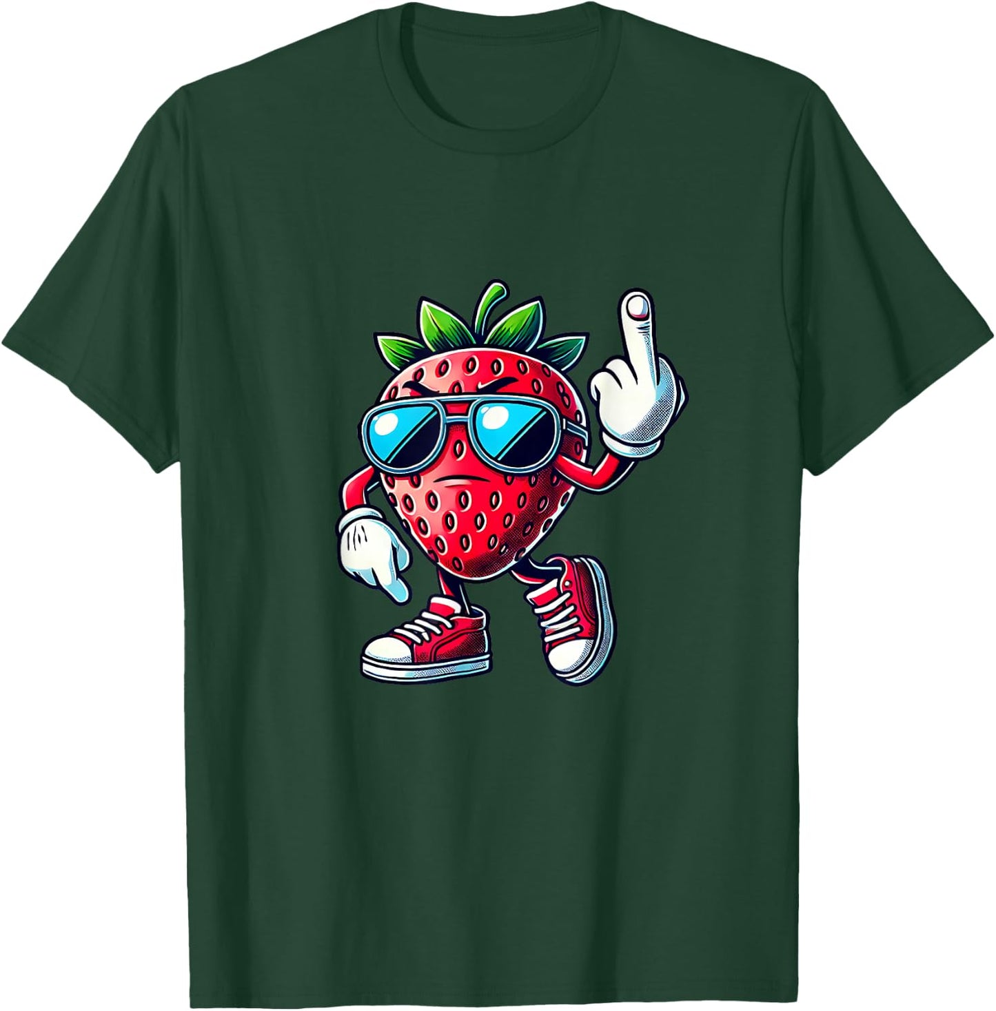 Funny strawberry fruit middle finger meme T-Shirt - T-Shirt | Forest