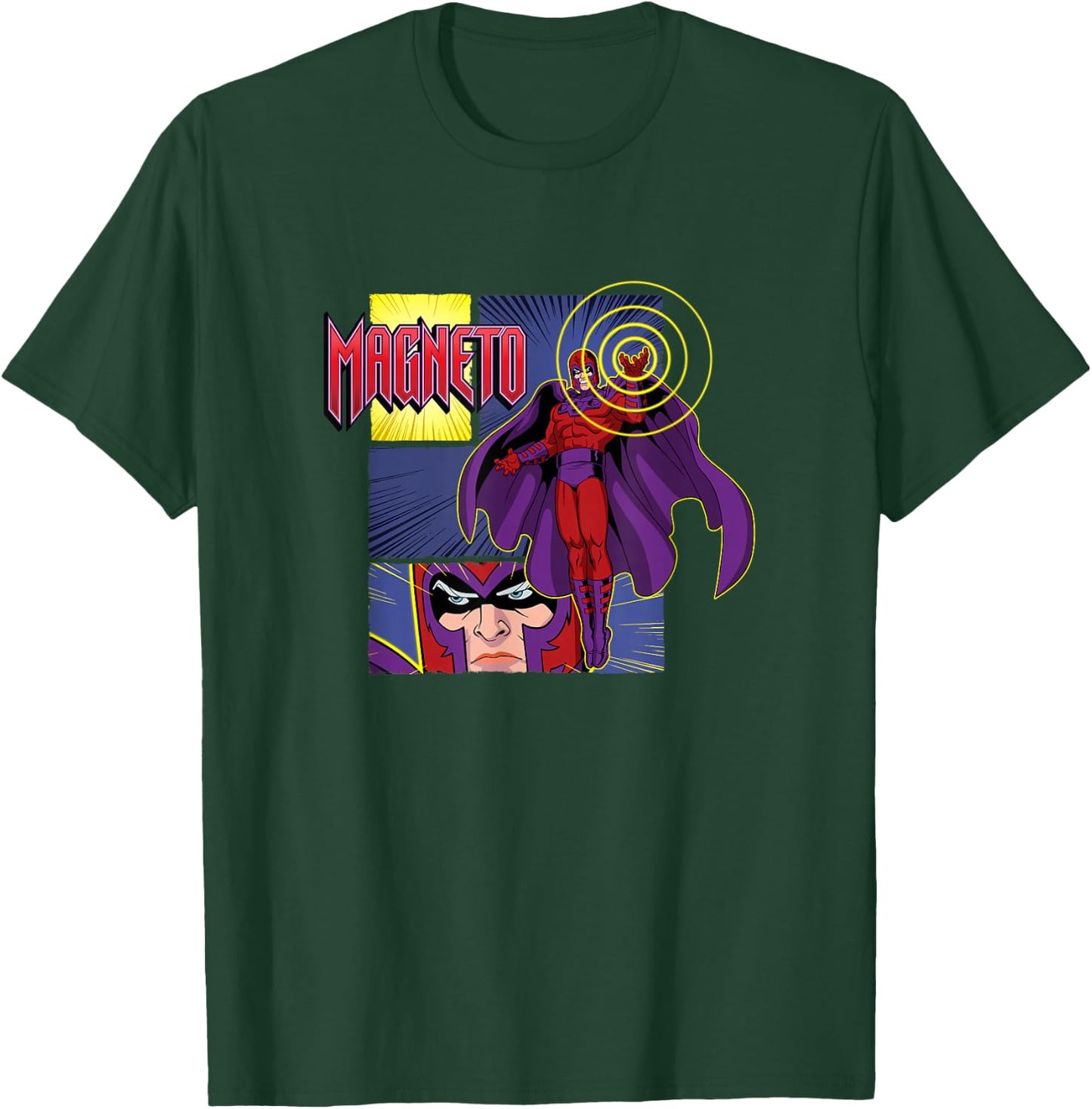 Marvel X-Men '97 Magneto Comic Book Villain Panels Vintage T-Shirt - T-Shirt | Forest