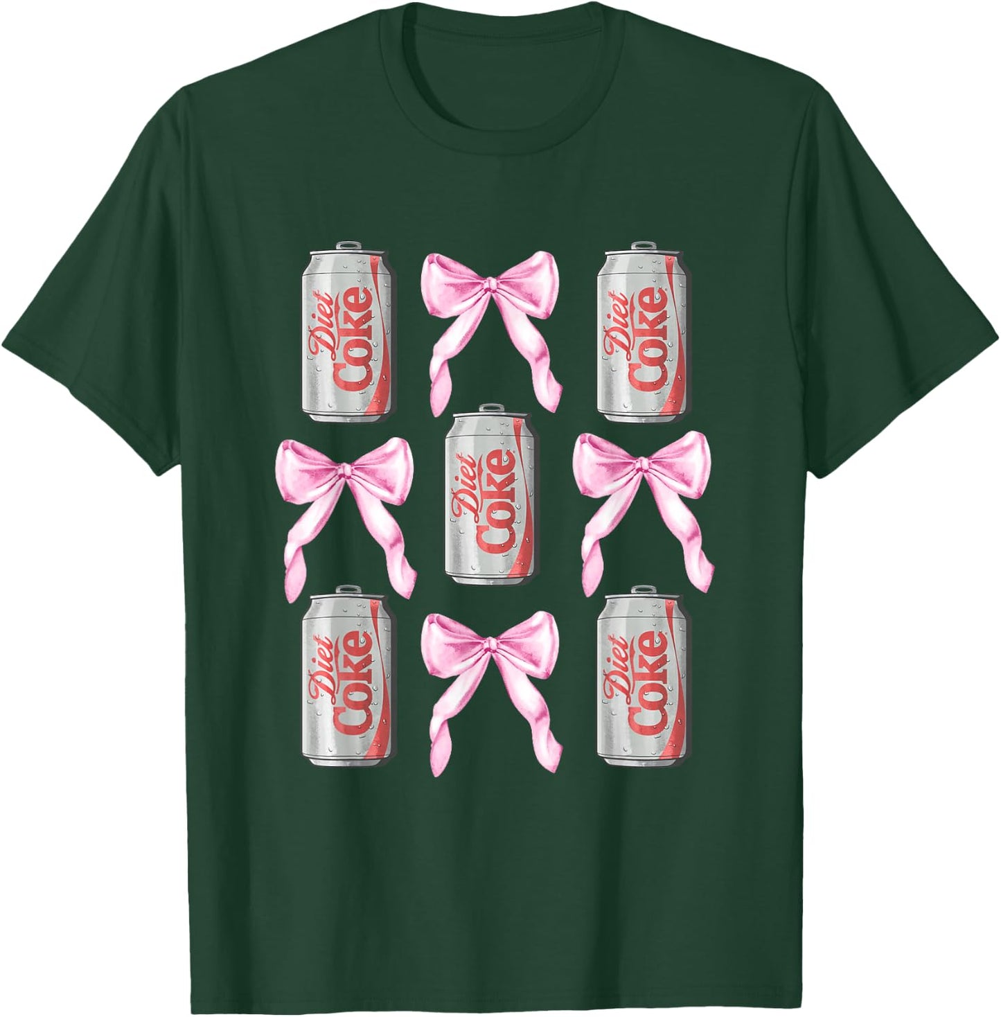Coca-Cola Diet Coke & Pink Bows Collage Logo Vintage T-Shirt - T-Shirt | Forest
