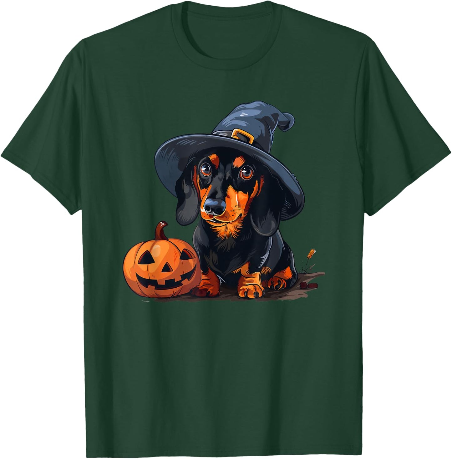 Cute Halloween Costume Dachshund Witch Dog Lover Design T-Shirt - T-Shirt | Forest
