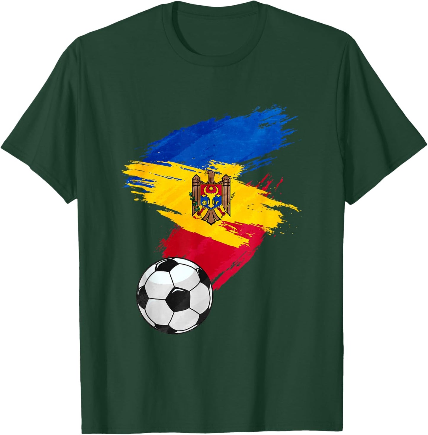 Moldova Soccer Football Flag T-Shirt - T-Shirt | Forest