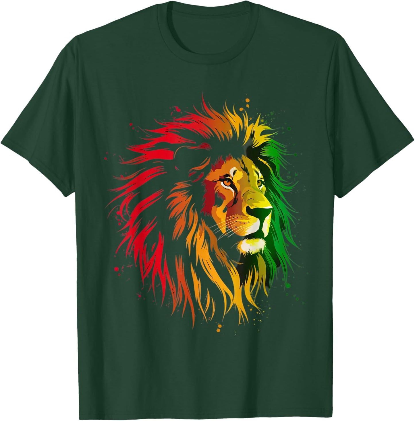 Jamaican Lion Jamaican Rasta Flag Lion Of Judah Reggae Music T-Shirt - T-Shirt | Forest