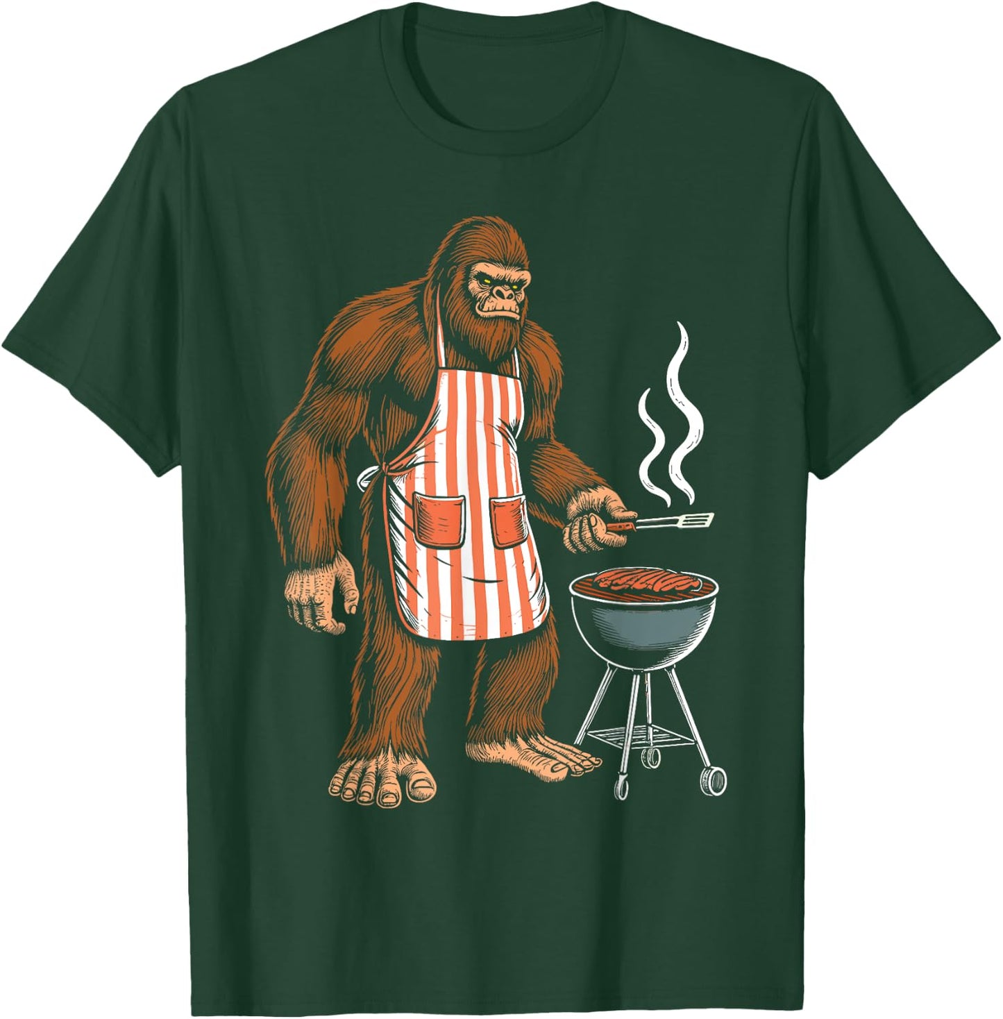 Bbq Men Funny Sasquatch Barbeque Bigfoot Bbq T-Shirt - T-Shirt | Forest