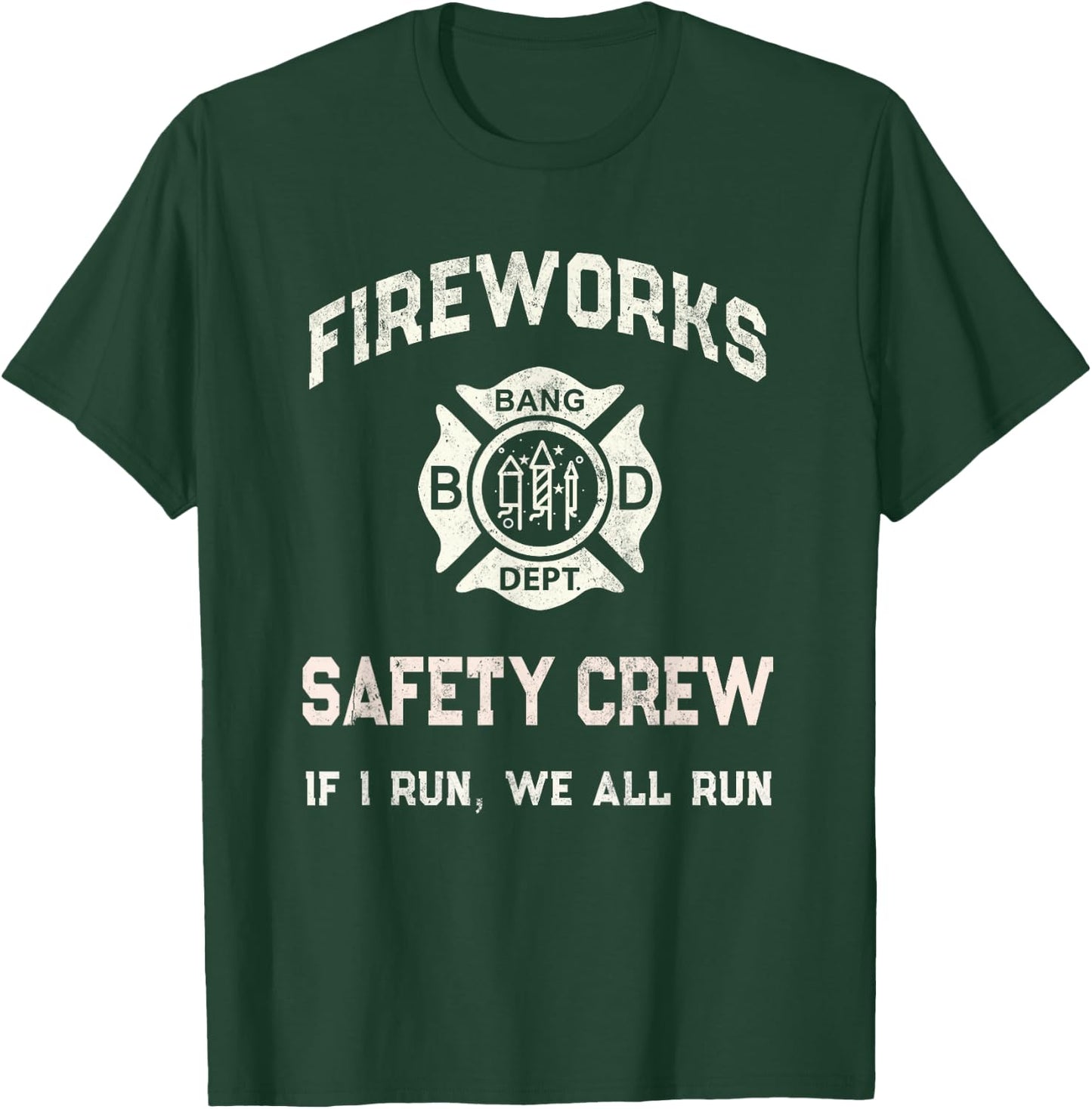 Cute 4th July FIREWORKS SAFETY CREW Pyro Director Team Dad T-Shirt - T-Shirt | Forest