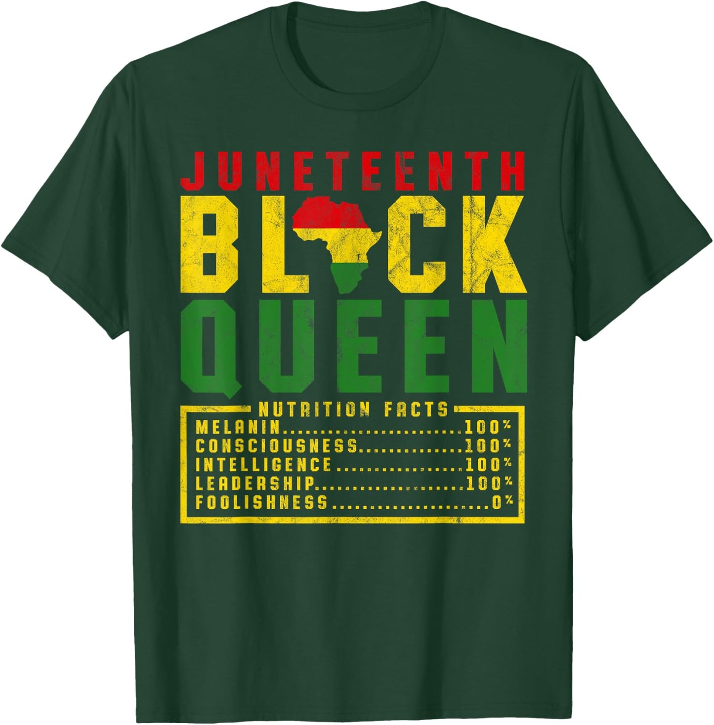 Juneteenth Women's Black Queen Diet Melanin Black Pride T-Shirt - T-Shirt | Forest