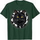 Cute Black Cat Looks From Torn Fabric For Cat Lover Women Kids T-Shirt - T-Shirt | Forest