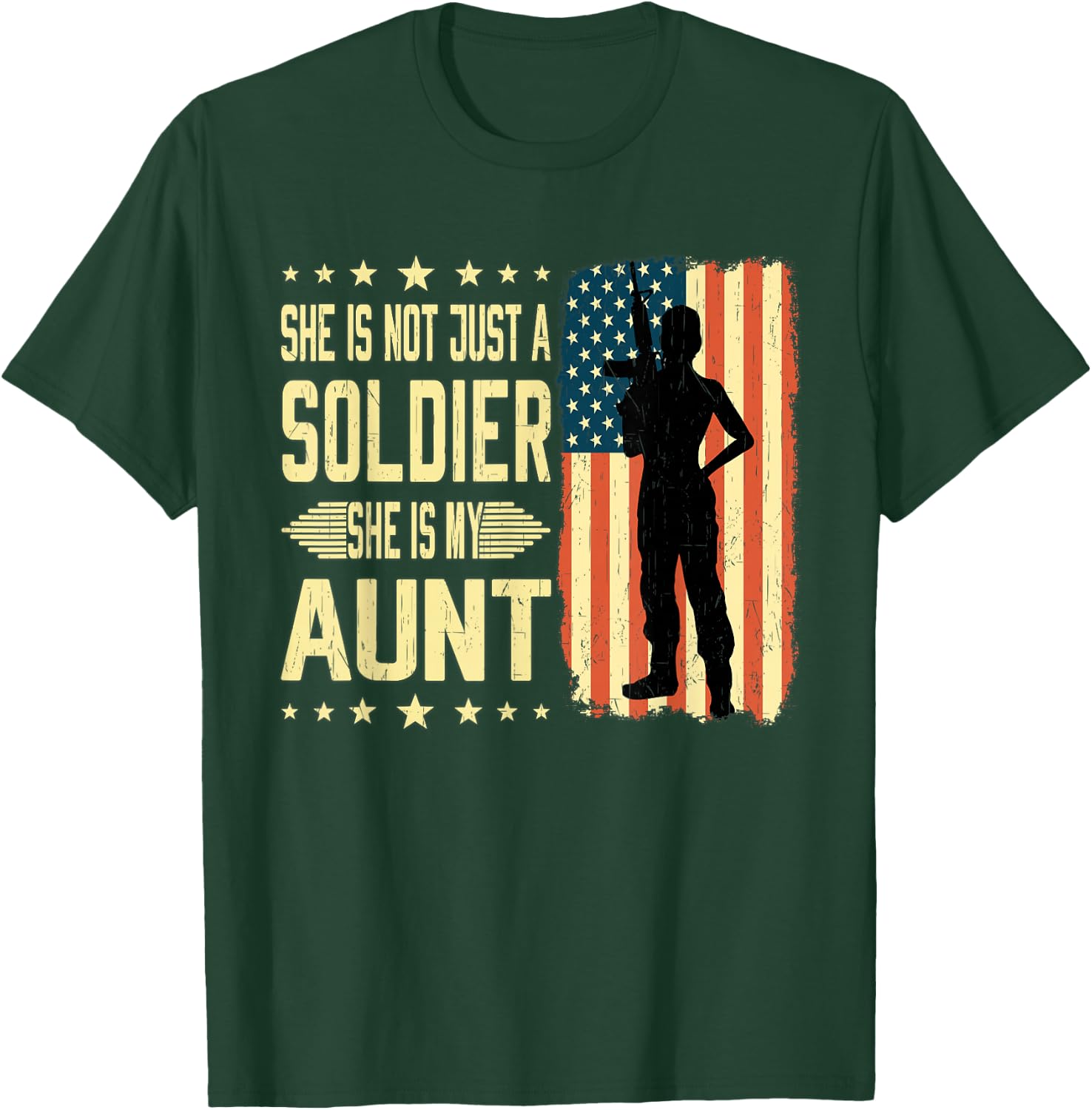My Aunt Is A Soldier Hero Proud Army Niece Nephew Military T-Shirt - T-Shirt | Forest