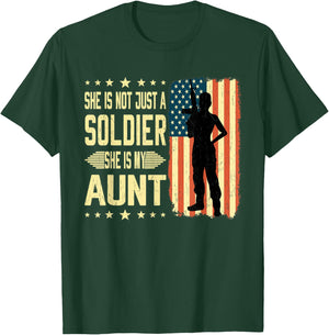My Aunt Is A Soldier Hero Proud Army Niece Nephew Military T-Shirt - T-Shirt | Forest