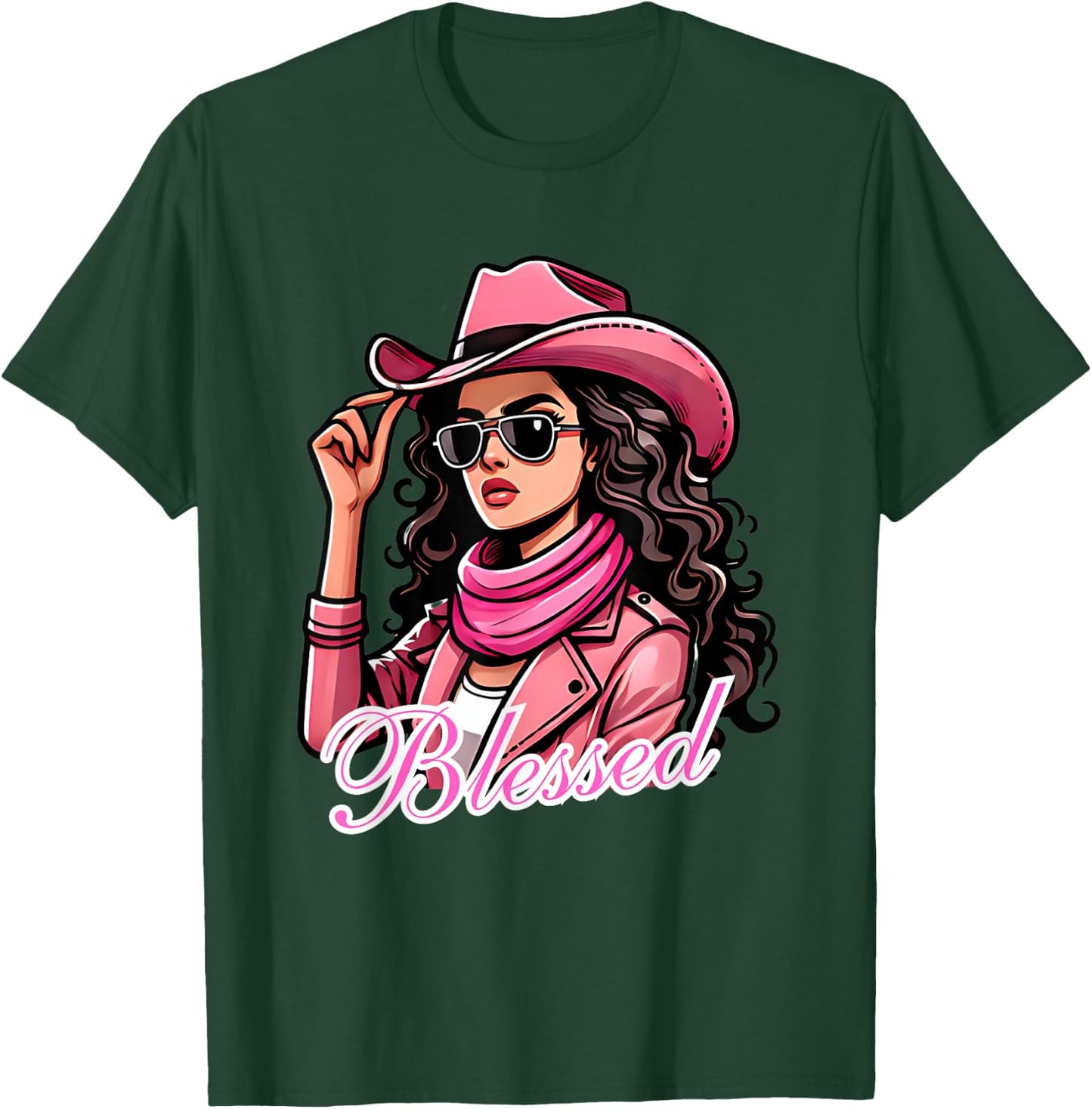 Blessed Black Cowgirl Western Swag African Christian Woman T-Shirt - T-Shirt | Forest