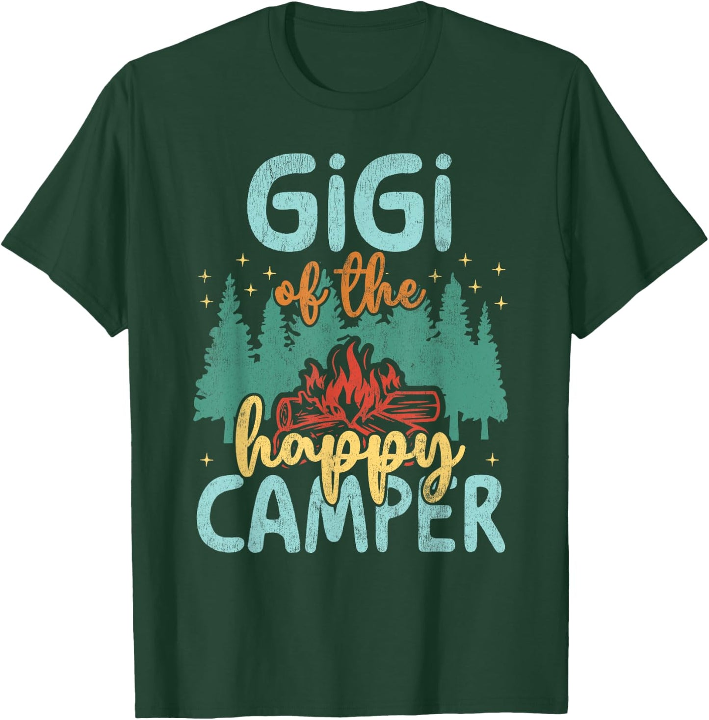 Gigi of Happy Camper 1st Birthday Party Retro Gigi T-Shirt - T-Shirt | Forest