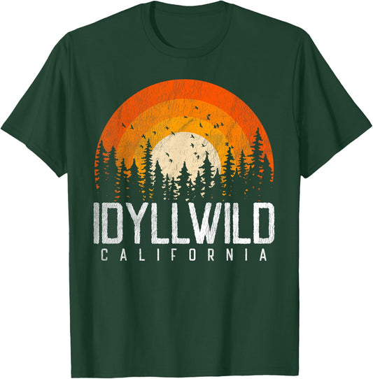 Idyllwild California CA Shirt Vintage 70s 80s 90s Retro Gift T-Shirt - T-Shirt | Forest