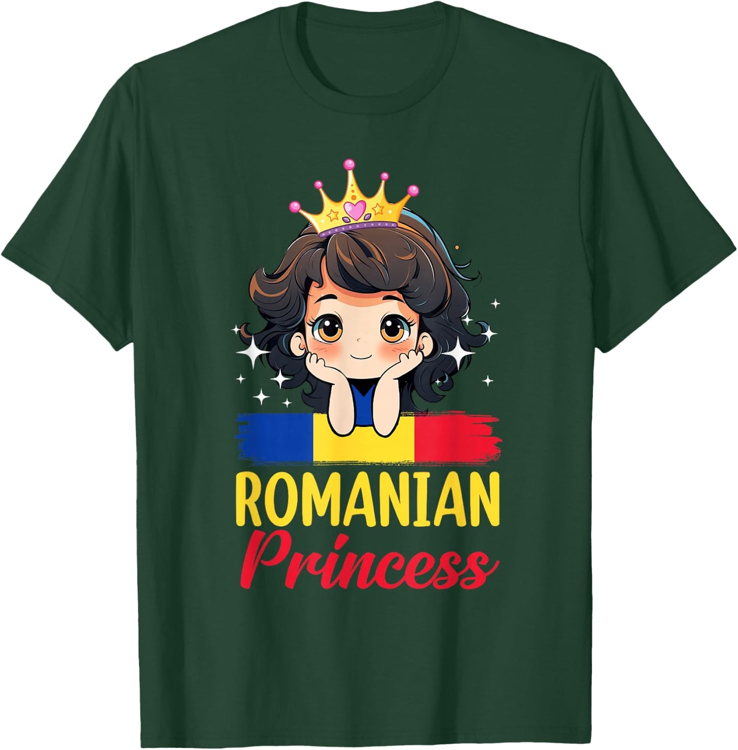 Romanian Princess Romania Girl Cute Romanian Flag T-Shirt - T-Shirt | Forest