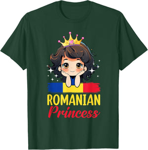Romanian Princess Romania Girl Cute Romanian Flag T-Shirt - T-Shirt | Forest