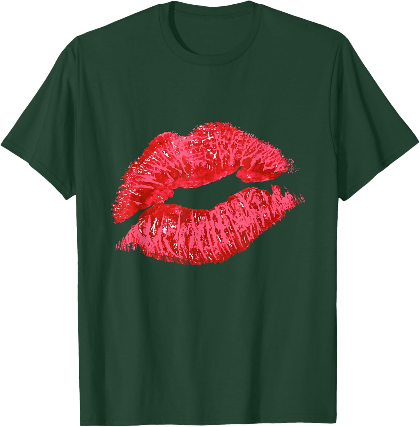 Sexy Lips Red Lipstick Kiss T-Shirt - T-Shirt | Forest