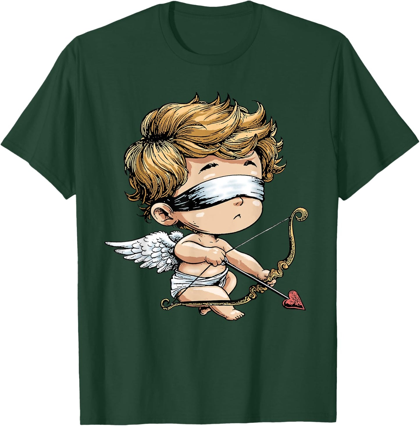 Angel Cupid Shirt Funny Love Blind Cupid Valentines Day T-Shirt - T-Shirt | Forest
