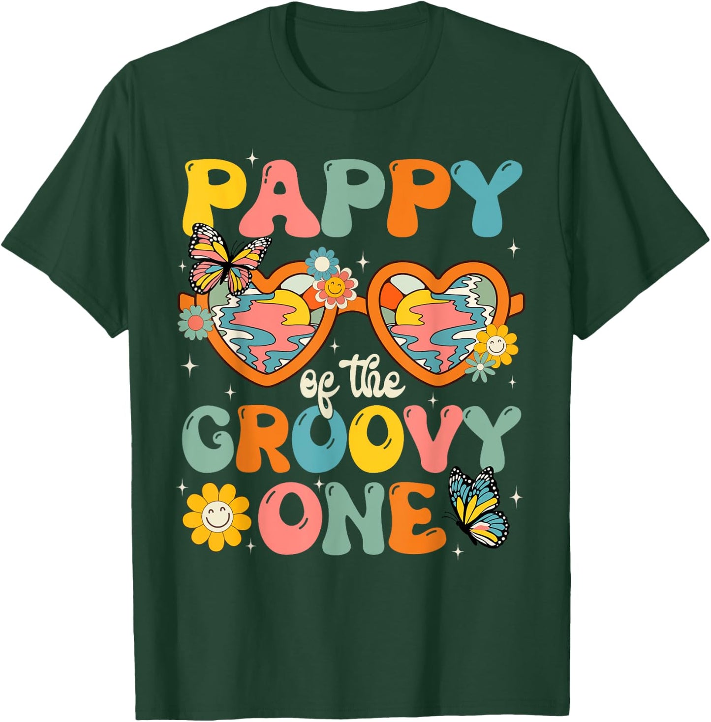 Pappy of the Groovy One Glasses Birthday Party T-Shirt - T-Shirt | Forest