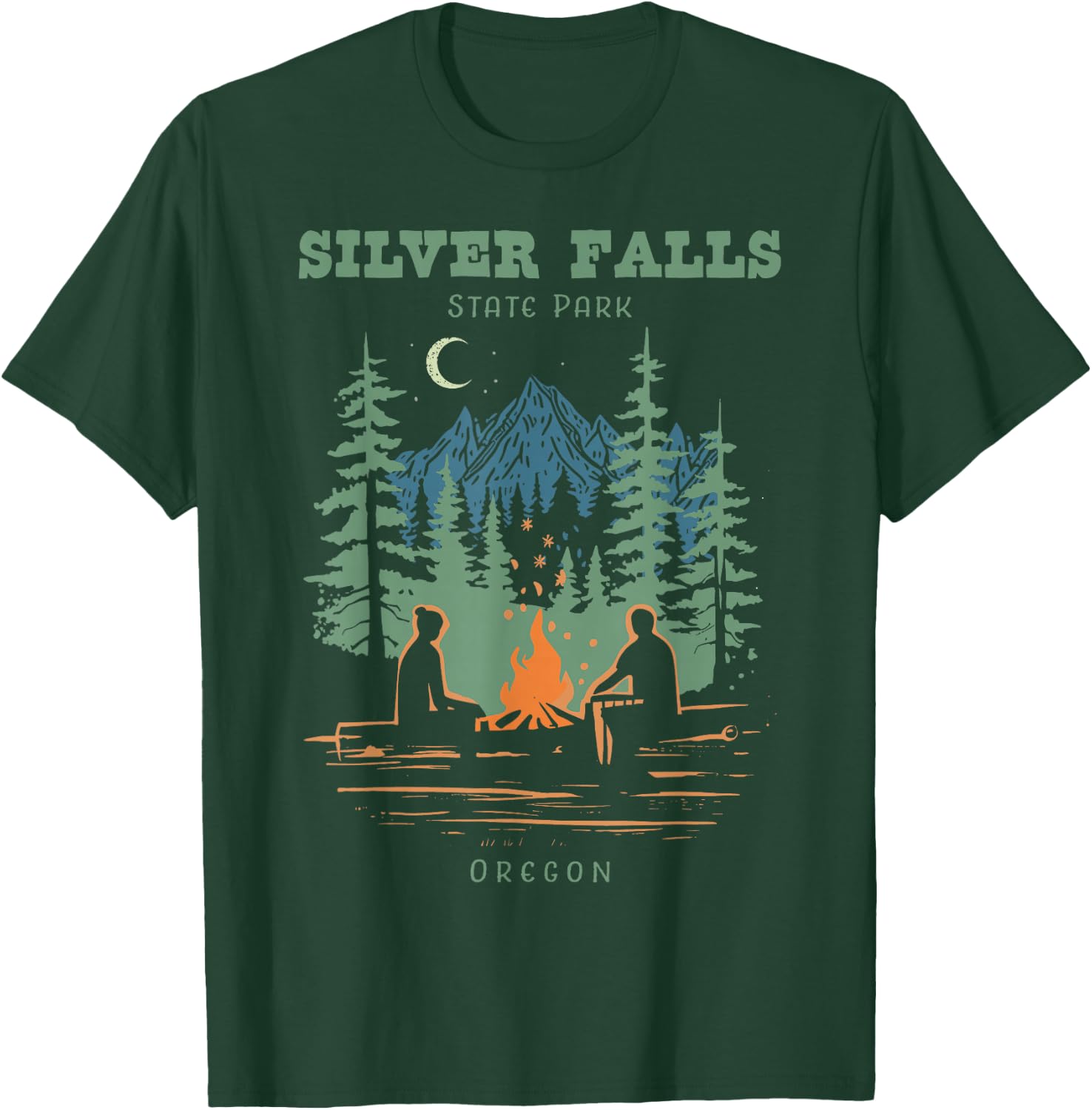 Silver Falls State Park Oregon Retro Vintage T-Shirt - T-Shirt | Forest