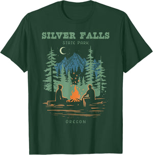 Silver Falls State Park Oregon Retro Vintage T-Shirt - T-Shirt | Forest