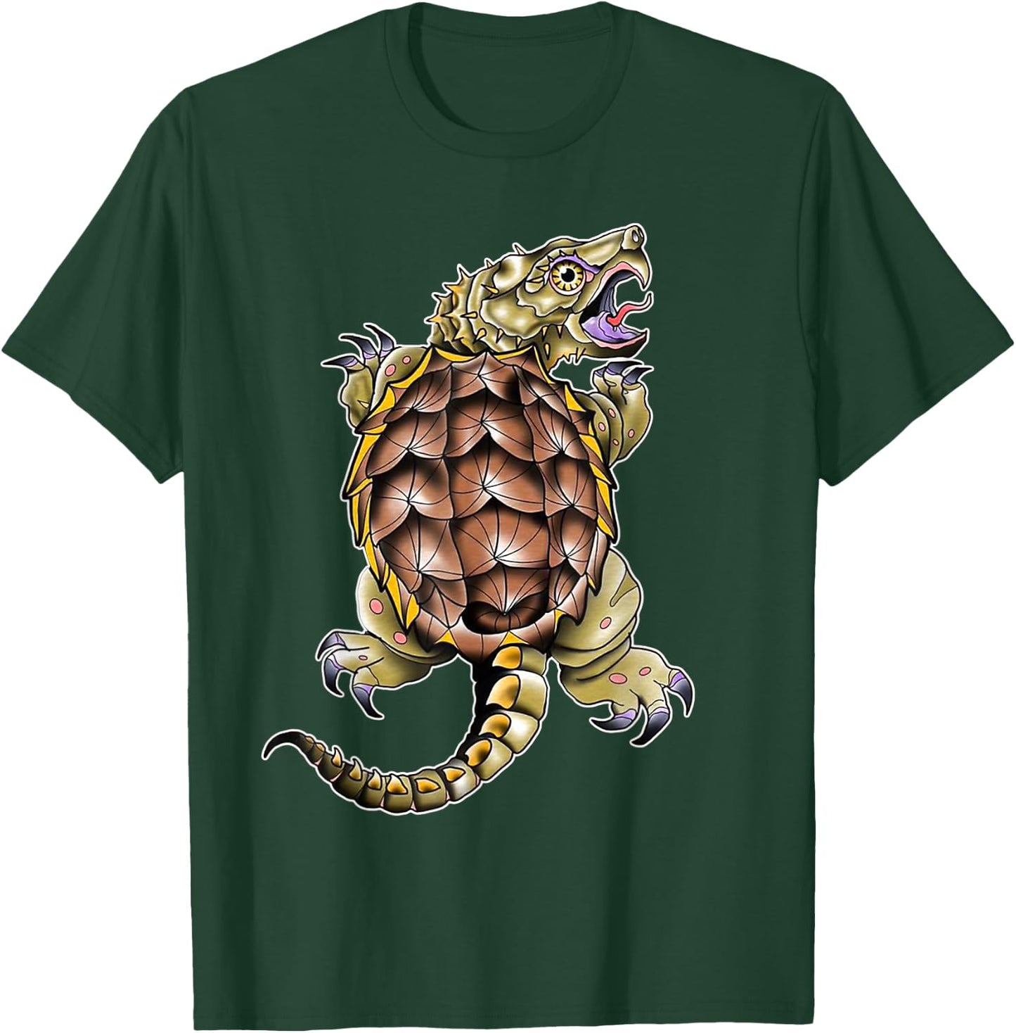 Alligator Snapping Turtle Neo-Traditional Tattoo Flash T-Shirt - T-Shirt | Forest