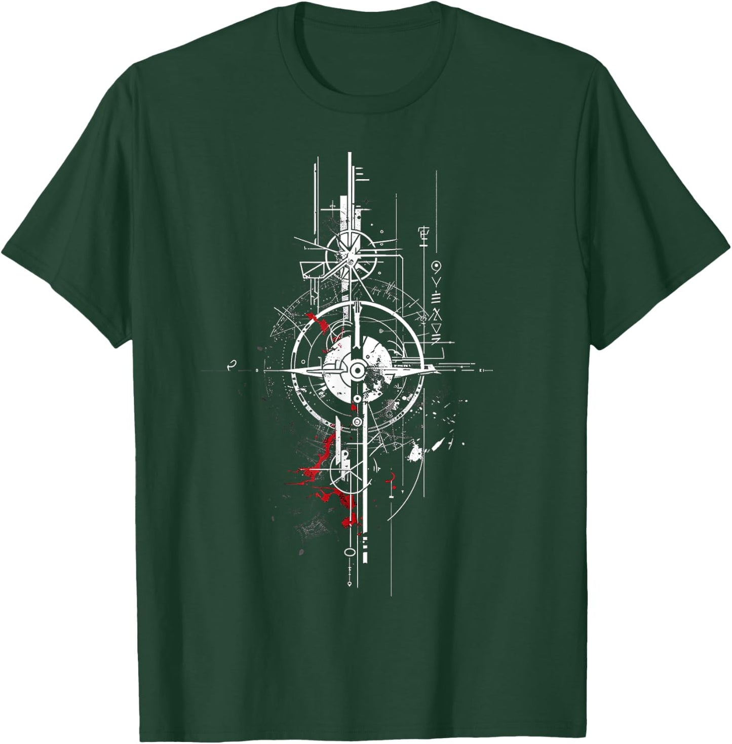Geometric Drawing Motif Illustration Art Geometric T-Shirt - T-Shirt | Forest