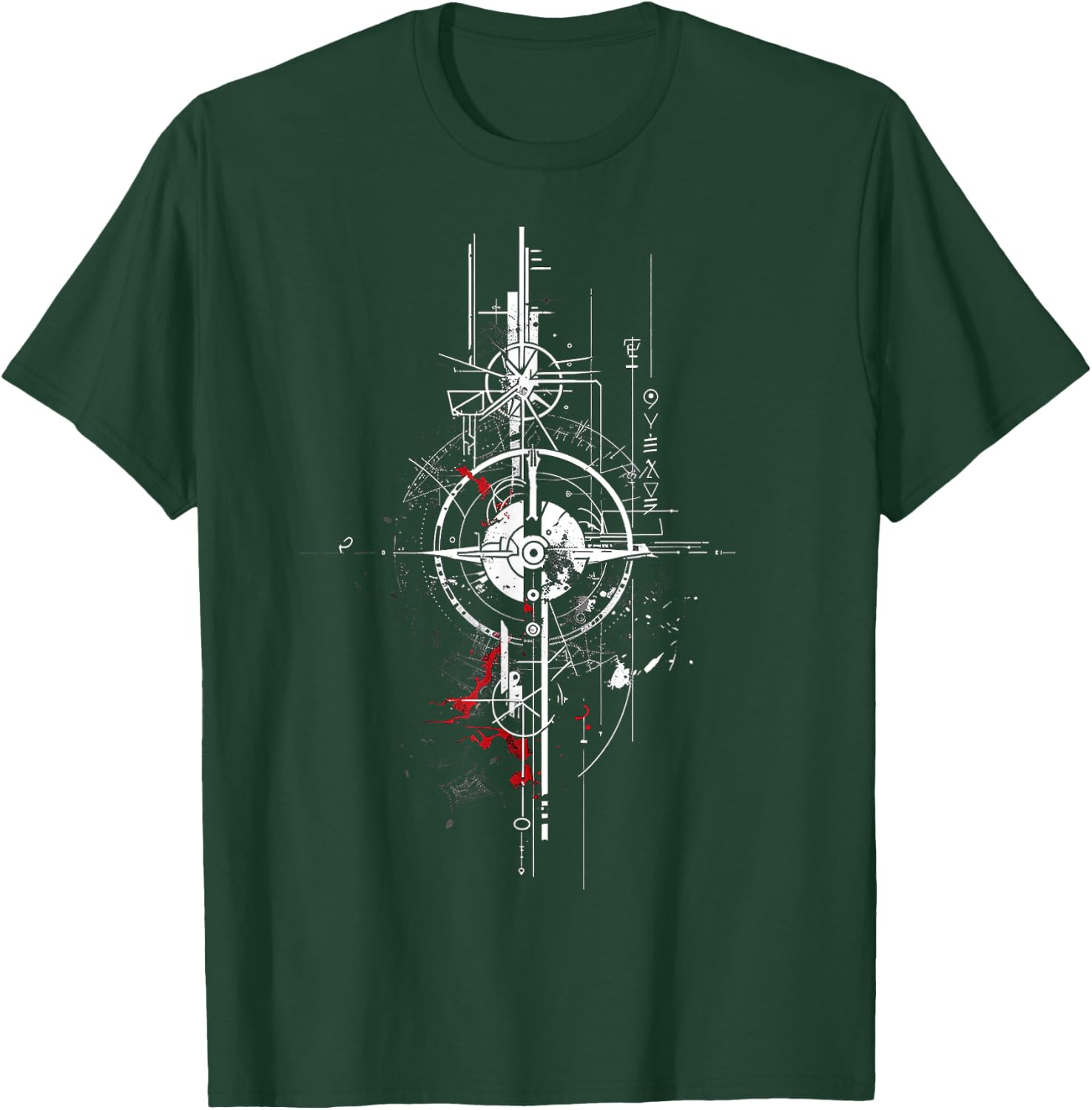 Geometric Drawing Motif Illustration Art Geometric T-Shirt - T-Shirt | Forest