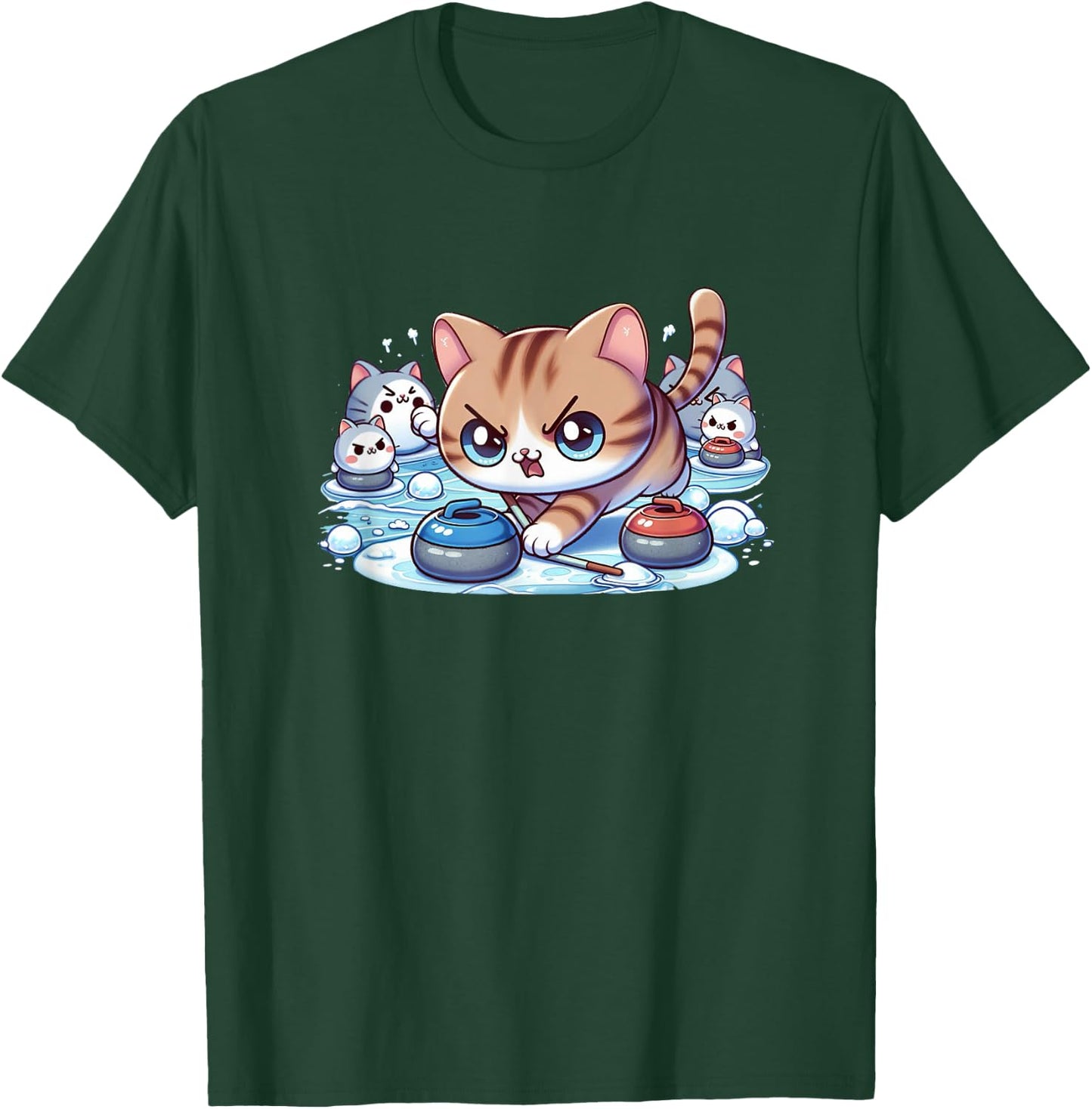 Cats Curling T-Shirt - T-Shirt | Forest